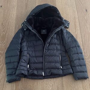 Zara Black Quilted Puffer Jacket with Hood size XL